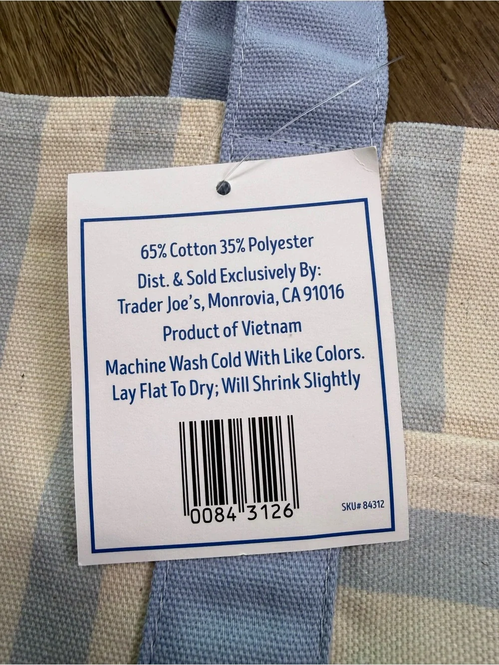 NWT Trader Joe’s Striped Mini Canvas Tote Bags Set of 4 Pastel Colors Spring